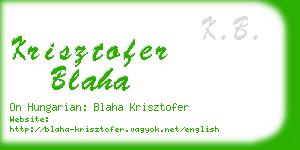 krisztofer blaha business card